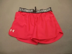 Under Armour Size L Girls Pink Stretch Waist Lightweight Gym Running Shorts 377 - Picture 1 of 6