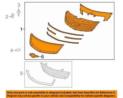Parachoques delantero Chevrolet GM OEM 13-16 Traverse parrilla superior 20983790 Foto 1 de 2