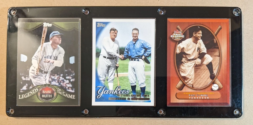 BABE RUTH LOU GEHRIG 3 CARD PLAQUE NEW YORK YANKEES  - Image 1 of 1