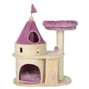 Cat Castle Beige Purple My Kitty Darling Soft Plush Inside And Out Scratch Post - Picture 1 of 7