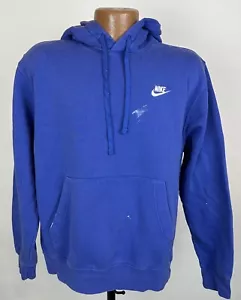 NIKE Painters Sweatshirt M Faded Cobalt Blue Hoodie Embroidered Logo Grunge - Picture 1 of 18