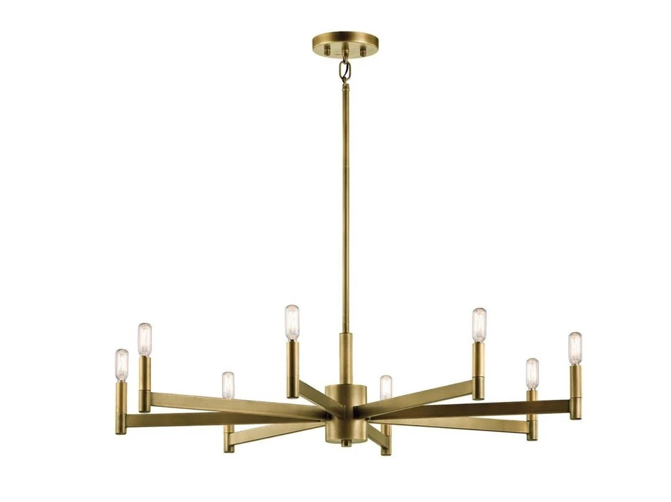 Lámpara de araña Kichler Erzo 43857NBR 36 pulgadas ocho luces, latón natural 35,5 Foto 1 de 4