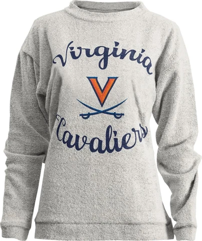 Womens University of Virginia Cavaliers Sweatshirt Comfy Terry L/S Crew Cover