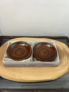 Japanese Lacquer Wooden Drink Tea Saucer Vtg Chataku Coaster 10 pc Brown - Imagen 1 de 6