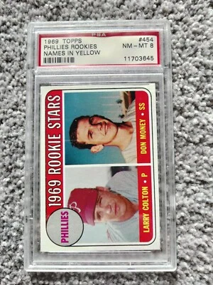 PSA 8 1969 Topps Don Money / Larry Colton #454 Names in Yellow - Image 1 of 2