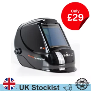 True Colour Auto Darkening Welding Helmet Mask Hood TIG MIG ARC GRIND 100x90mm - Picture 1 of 4