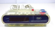Vintage Tozai Am/Fm Digital Alarm Clock Radio See Through Clear Model 2233T