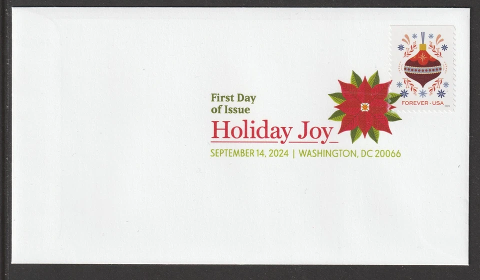 US 5942 Holiday Joy Ornamento Rojo DCP FDC 2024 Foto 1 de 1