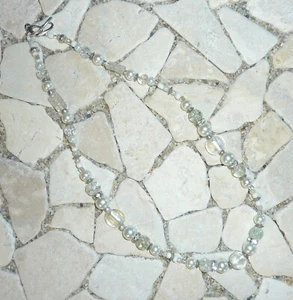 ★ cadena de longitud media ★ collar ★ blanco y plata ★ - Imagen 1 de 2