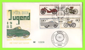 Germany 1983 Motor Cycles set on (green/yellow) First Day Cover, Bonn - Picture 1 of 1