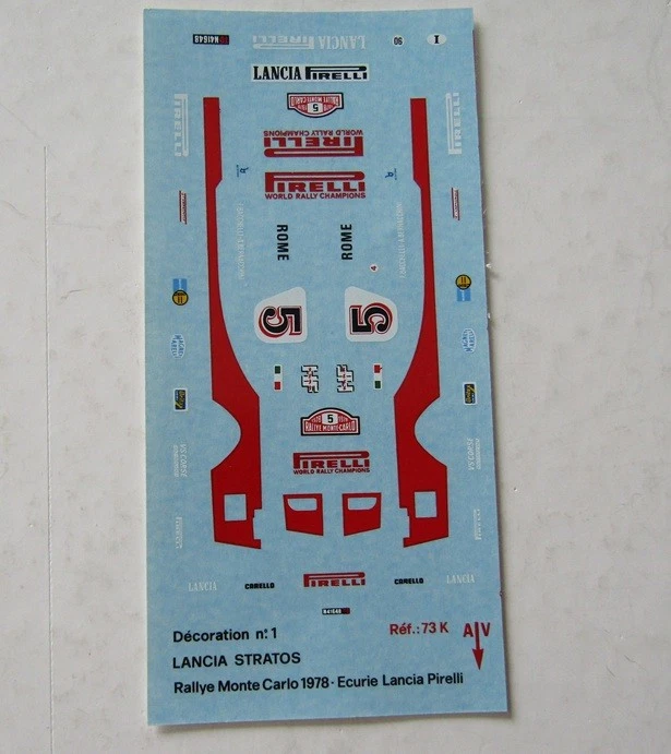 decals 1/43.Lancia Stratos Monté-carlo 1978. - Photo 1/1