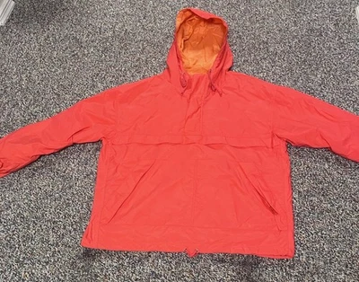 Vintage GAP Pullover Jacket Mens Medium Orange Nylon Hooded Windbreaker 90s - Image 1 of 4