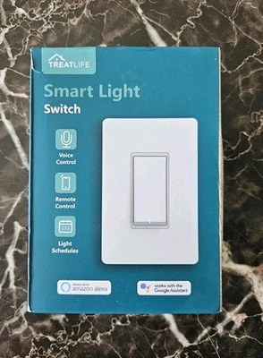 TREATLIFE Single Pole Smart Light Switch Google Alexa 2.4ghz WiFi - Image 1 of 4