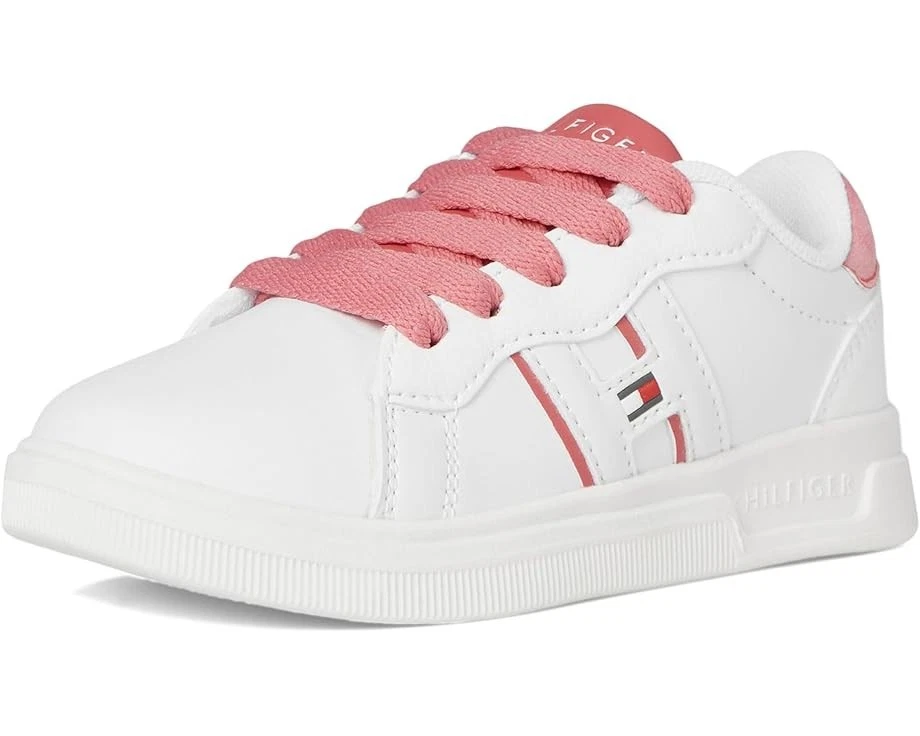 NEW White Pink Girl's Shoes Tommy Hilfiger Kids Cayman 3.0 Size 12 or 2 - Image 1 of 4