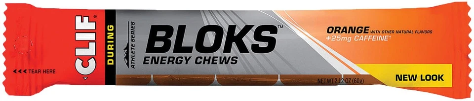 Clif Shot Bloks laranja orgânica mastiga energia com cafeína, pacote com 18 - Imagem 1 de 1