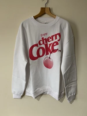 Suéter unissex retrô vintage Coca Cola Jumper G/XL novo 24” Pit Enjoy Cherry Coke - Imagem 1 de 4