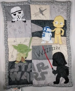 Lambs & Ivy Star Wars Classic Crib Bedding Quilt & Fitted Sheet Toddler Bed Yoda - Afbeelding 1 van 5
