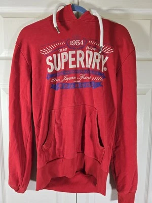 Sudadera con capucha JPN de Superdry para hombre con cordón, talla S, en mezcla de algodón rojo Foto 1 de 4
