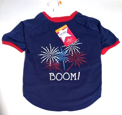 CAMISETA TOP PAW DOG Camiseta All American Talla Med. Nuevo con etiquetas azul - fuegos artificiales Foto 1 de 4