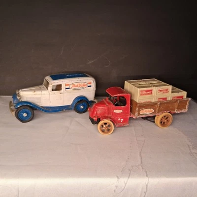 Metal True Value replica 1932 Ford Van and 1926 Mack Bull Dog  Penny Bank - Image 1 of 4