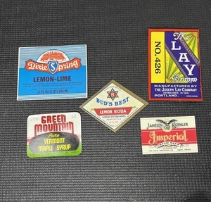 5 etiquetas vintage Bixie Spring Green Mountain Buds Best Jackson Koehler Lay Broom - Imagen 1 de 7