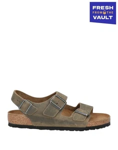 RRP€180 BIRKENSTOCK Leather Slingback Sandals US12 UK10.5 EU45 Logo Flat - Imagen 1 de 9