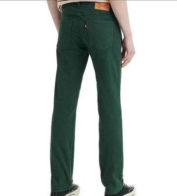 Pantalones de mezclilla para hombre Levi's 511 verde calce ajustado pierna recta 29x32 Foto 1 de 4
