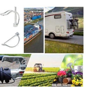 10 pezzi perni di bloccaggio albero lucidati a molla attrezzatura durevole fissaggio rimorchio - Foto 1 di 12