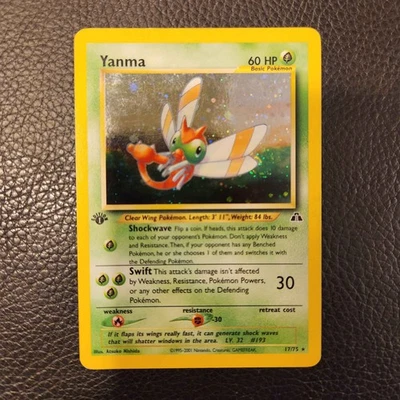 Tarjeta Pokémon Yanma 17/75 1ª Edición Neo Discovery Holo TCG Foto 1 de 4