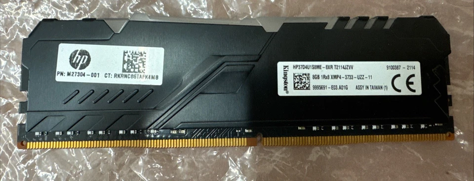 HP Omen 30L RAM 8GB DDR4 3733 XMP HyperX Fury Gaming Memory DIMM HP37D4U1S8ME-8X - Image 1 of 1