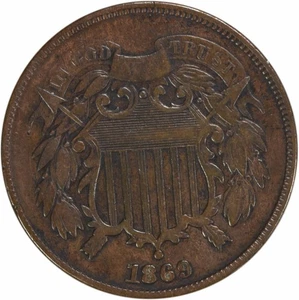 1869 Two Cent Piece VF Uncertified #921 - Picture 1 of 2