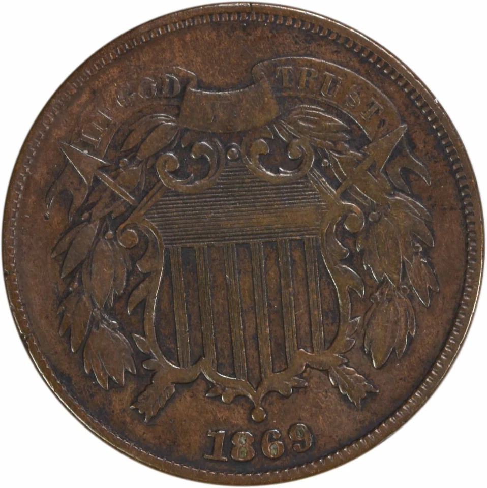 1869 Two Cent Piece VF Uncertified #921 - Image 1 of 2