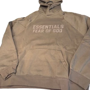 Felpa con cappuccio uomo Fear of God Essentials colore legno taglia large nuova con etichetta - Foto 1 di 9