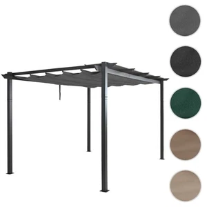 Aluminium Pergola HWC-N93, Pavillon Garten, 8cm-Gestell Schiebedach UV50+ 3x4m - Bild 1 von 30