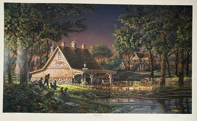 Litografía Terry Redlin Family Time firmada numerada L/E 394/9500 certificado de autenticidad Foto 1 de 4