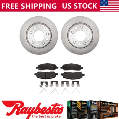 Rotores de freio traseiros + pastilhas de freio de cerâmica e ferragens para 2013-2016 Dodge Dart - Imagem 1 de 4