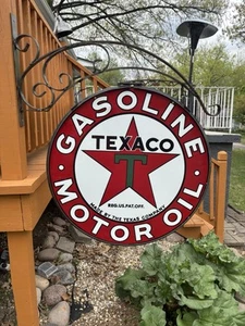 New 30” Texaco Double Sided Porcelain Sign Best Quality gas & oil - Picture 1 of 3