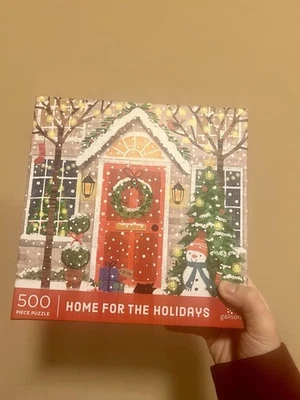 Galison HOME FOR THE HOLIDAYS 500 piece puzzle Christmas- Sealed - Image 1 of 3