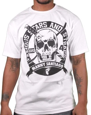 Famous Stars & Straps Blanco / Negro Hombre Msa Mata Manny Santiago Camiseta - Imagen 1 de 2