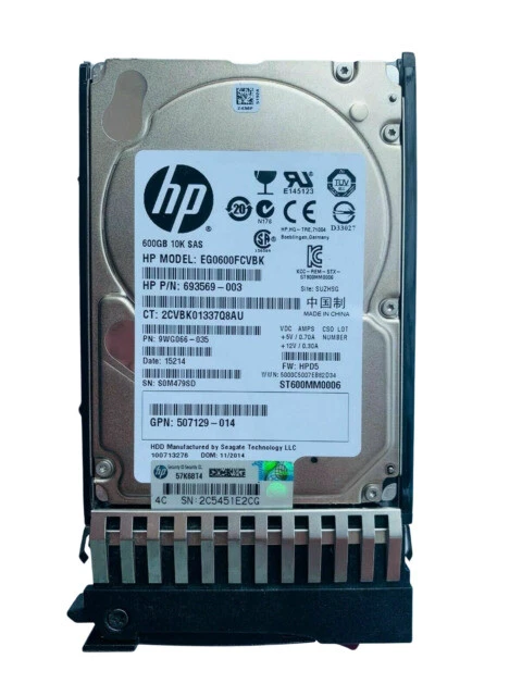HP 600GB SAS-2 10K 2.5" Internal Hard Disk Drive (581286-B21)