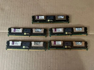 LOT OF 5 KINGSTON PC2-5300F KVR667D2D4F5/4GI 4GB 2RX4 FB-DIMM SERVER RAM F5-1(18 - Picture 1 of 3