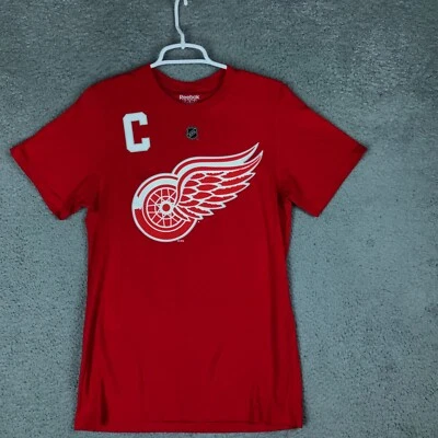 Reebok NHLPA Detroit Red Wings C Zetterberg 40 Short Sleeve Crew Red Shirt S Foto 1 de 4