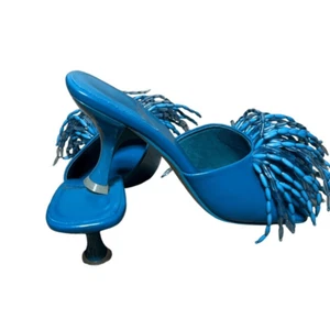 Jeffrey Campbell nuovo senza scatola Mr. Big Pom Funky slip on con perline tacchi a spillo taglia 6 - Foto 1 di 5