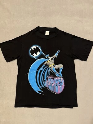 Camiseta De Colección 1988 Batman DC Comics Negra Cuello Redondo Gráfica Para Hombre Talla Mediana Foto 1 de 4