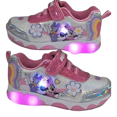 Minnie Zapatos para Niña Zapatillas con Luz LED Sin Cordones Rosa Talla 6 (15 cm Foto 1 de 4