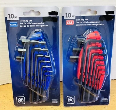 Metric & SAE Allen Wrench 10 Piece Sets Hex Key Set Allen Wrenches Free Shipping - Image 1 of 3
