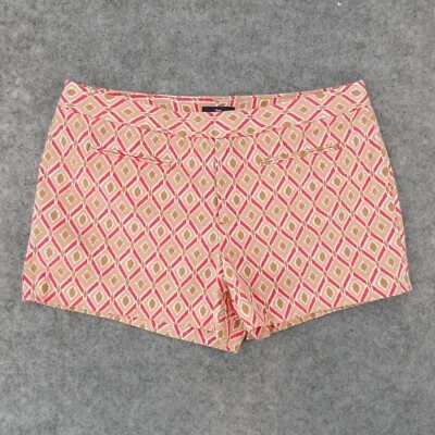 Pantalones Cortos Gap Para Mujer 12 Chinos Frente Plano Rosa Melocotón Argyle tiro Medio Damas Foto 1 de 4