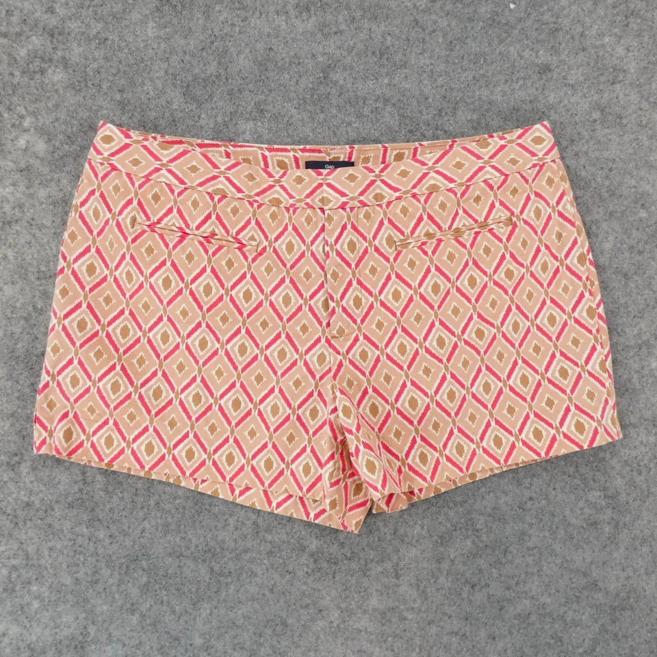 Pantalones Cortos Gap Para Mujer 12 Chinos Frente Plano Rosa Melocotón Argyle tiro Medio Damas Foto 1 de 4