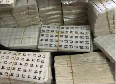 250 Size Stickers Clothing White Round Self-Adhesive Labels XXS-6XL & 0-50