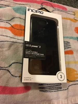 Funda transparente flexible resistente a impactos Incipio LG X Power 2 negra  Foto 1 de 2